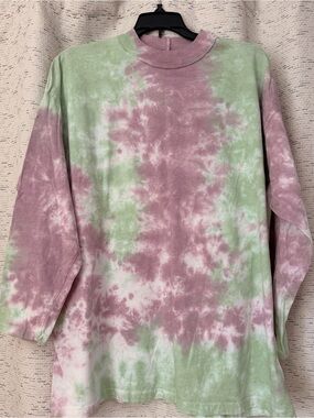 We The Free Pastel Pink & Mint Tie-Dye Long Sleeve Tee